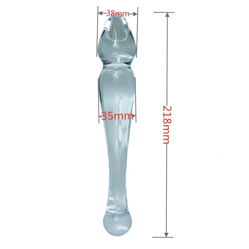 Glass Big HEAD Butt Plug Crystal Dildo Sheer Pyrex Due Dong BULLET Anal Sex Toys Adult Products For Women Men Masturbation