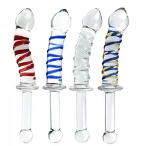 Sword Shape Pyrex Glass Dildo Artificial Dick Male Penis Anal Butt Plug Adult Masturbator Tube Sex Toys Women BDSM