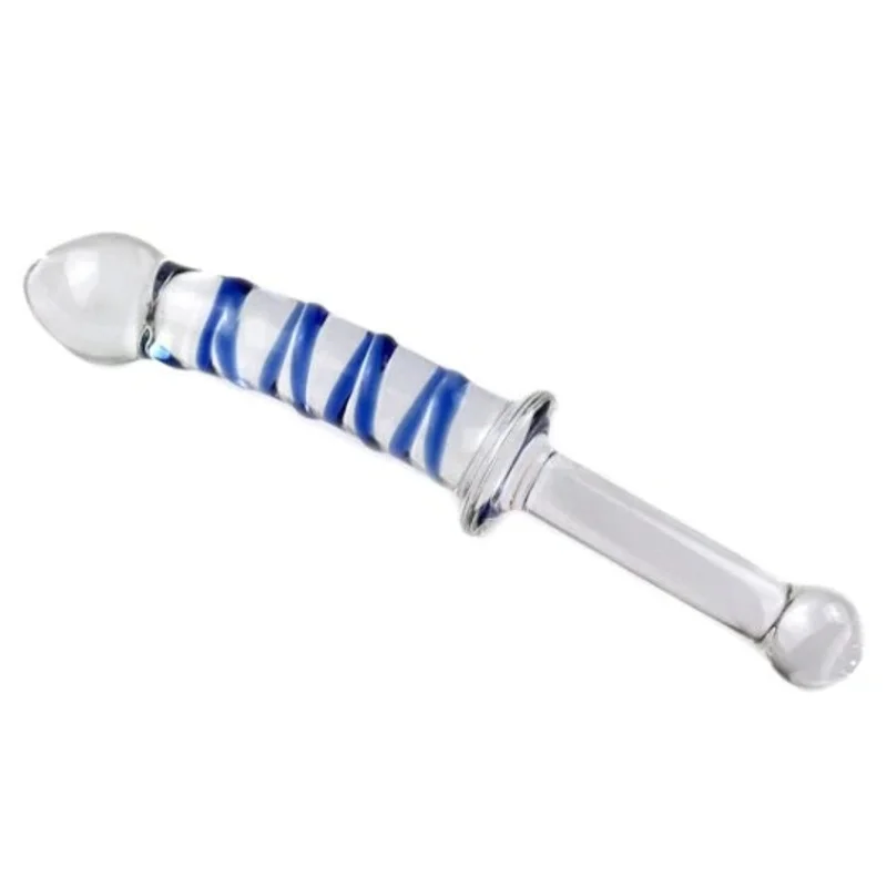 Sword Shape Pyrex Glass Dildo Artificial Dick Male Penis Anal Butt Plug Adult Masturbator Tube Sex Toys Women BDSM
