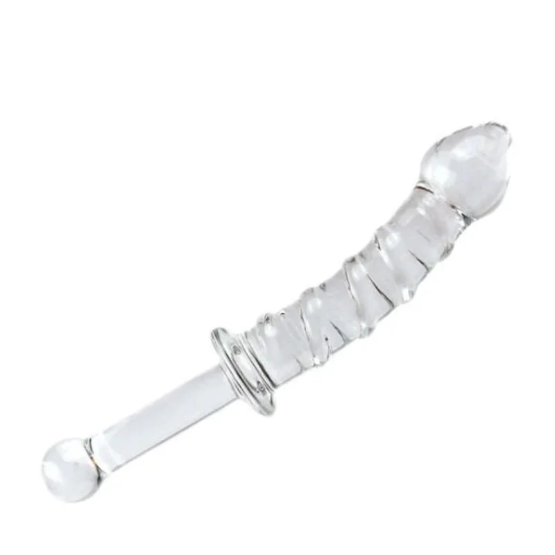 Sword Shape Pyrex Glass Dildo Artificial Dick Male Penis Anal Butt Plug Adult Masturbator Tube Sex Toys Women BDSM