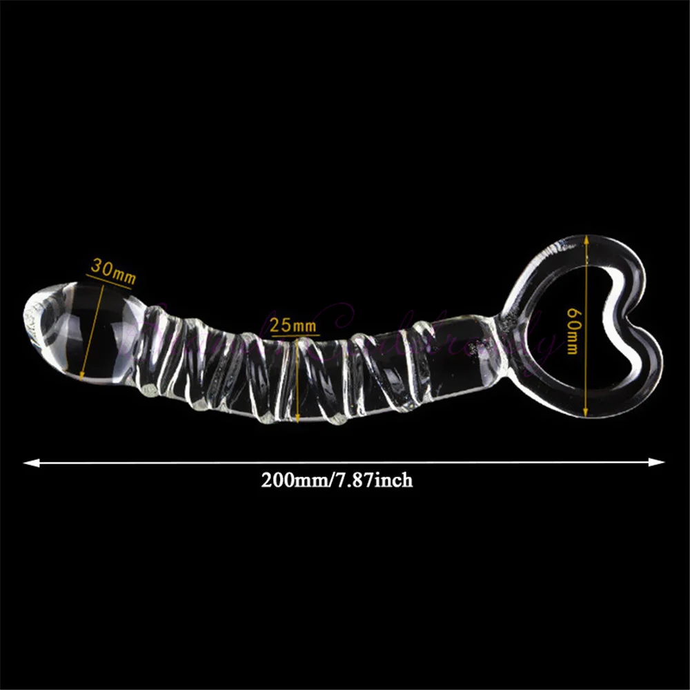 Transparent Glass Dildo Pyrex Dick Sex Toys for Woman Adult 30mm Crystal Anal Plug Female Masturbator