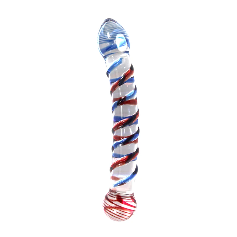 Colorful Pyrex Glass Dildo Double Ended Headed Crystal Fake Penis Anal Butt Plug G Spot Stimulators Sex Toys For Woman