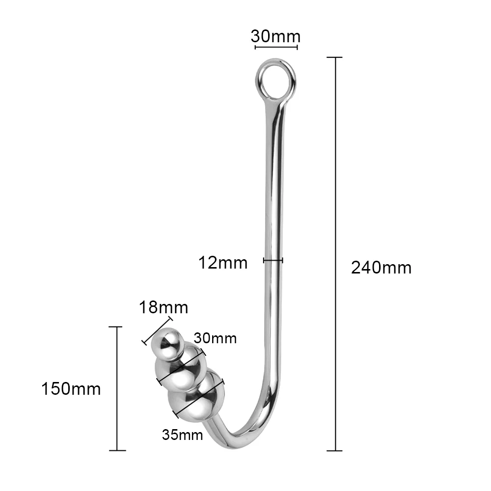 Sexy Hook Stainless Steel Ball Anal Beads Butt Plug For Women Vaginal Dilator Men Prostate Massager Sex Toys Couple Adults Games