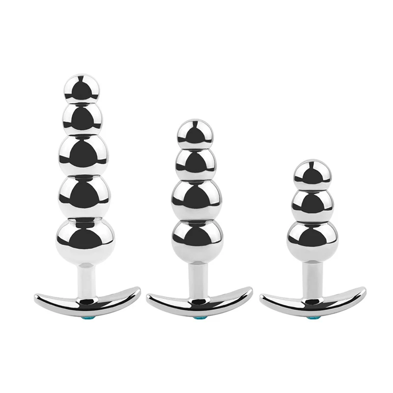 Metal Anal Beads Butt Plug Set Wearable Small Large Anal Plug G Spot Dildo Insert Vagina Extender Anus Sex Toy Metal Anal Beads Butt Plug Set Wearable Small Large Anal Plug G Spot Dildo Insert Vagina Extender Anus Sex Toy