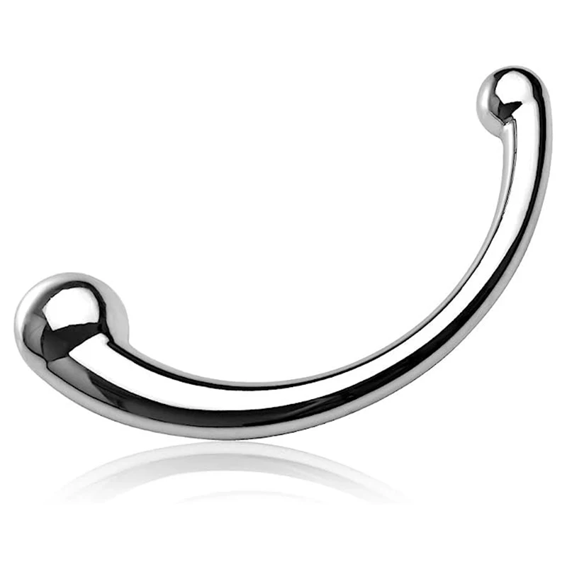 Met Double-Ended Dildo Anal Plug Sex Toy with Different Size Curved Ends for Men Women G-spot Stimulation Prostate Massager