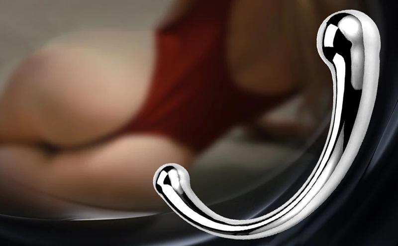 Met Double-Ended Dildo Anal Plug Sex Toy with Different Size Curved Ends for Men Women G-spot Stimulation Prostate Massager