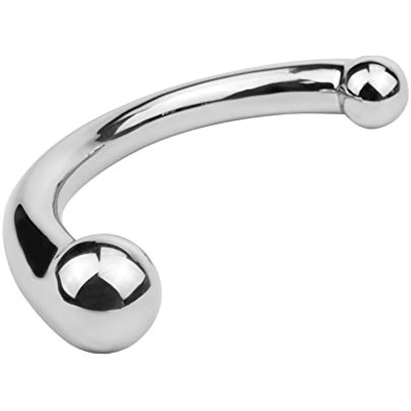 Met Double-Ended Dildo Anal Plug Sex Toy with Different Size Curved Ends for Men Women G-spot Stimulation Prostate Massager