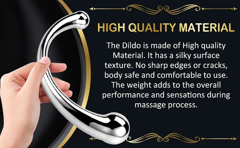 Met Double-Ended Dildo Anal Plug Sex Toy with Different Size Curved Ends for Men Women G-spot Stimulation Prostate Massager