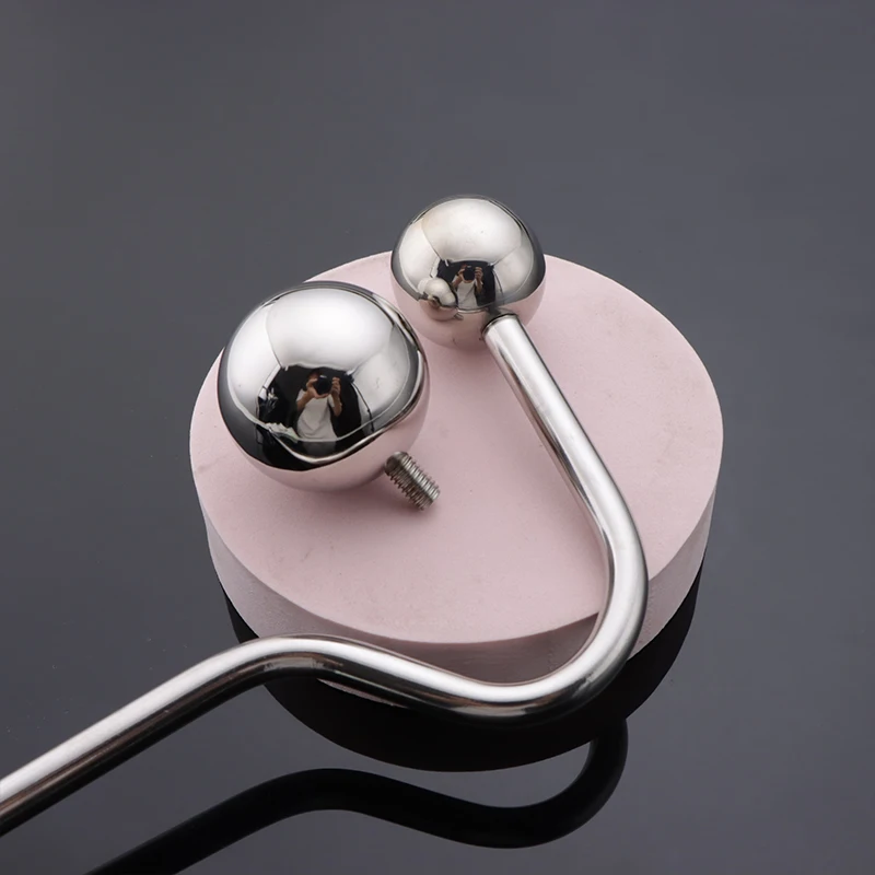 Male Prostate Massager New Curved Anal Hook Metal Ball Head Beads Butt Plug Dilator Sex Toy For Men Woemn Stainless Steel 18+
