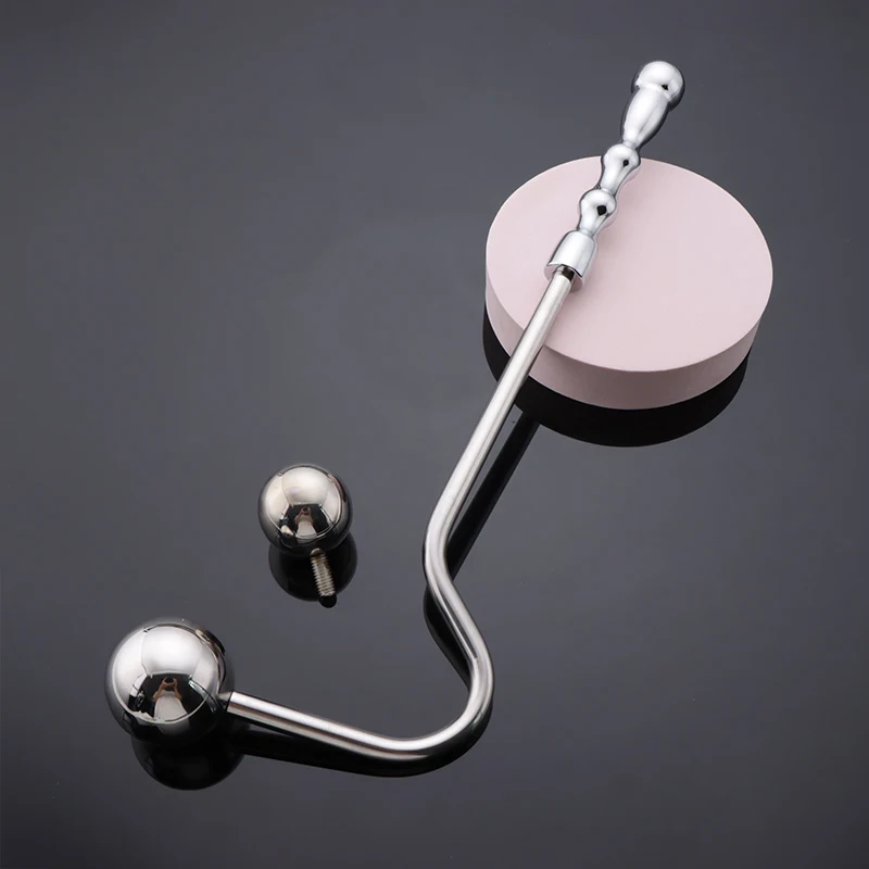 Male Prostate Massager New Curved Anal Hook Metal Ball Head Beads Butt Plug Dilator Sex Toy For Men Woemn Stainless Steel 18+