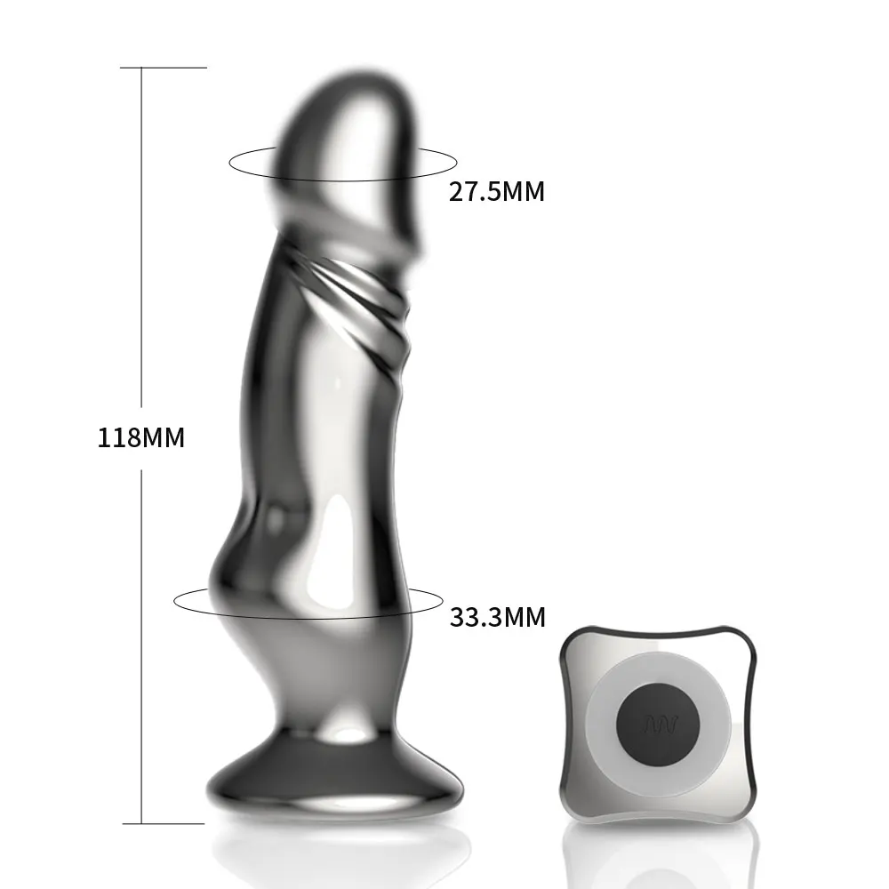 Metal Vibrator Butt Plug for Woman Stainless Steel Dildo Vibrator for Women Remote Control Erotic Massager Female Anal Sex Toys