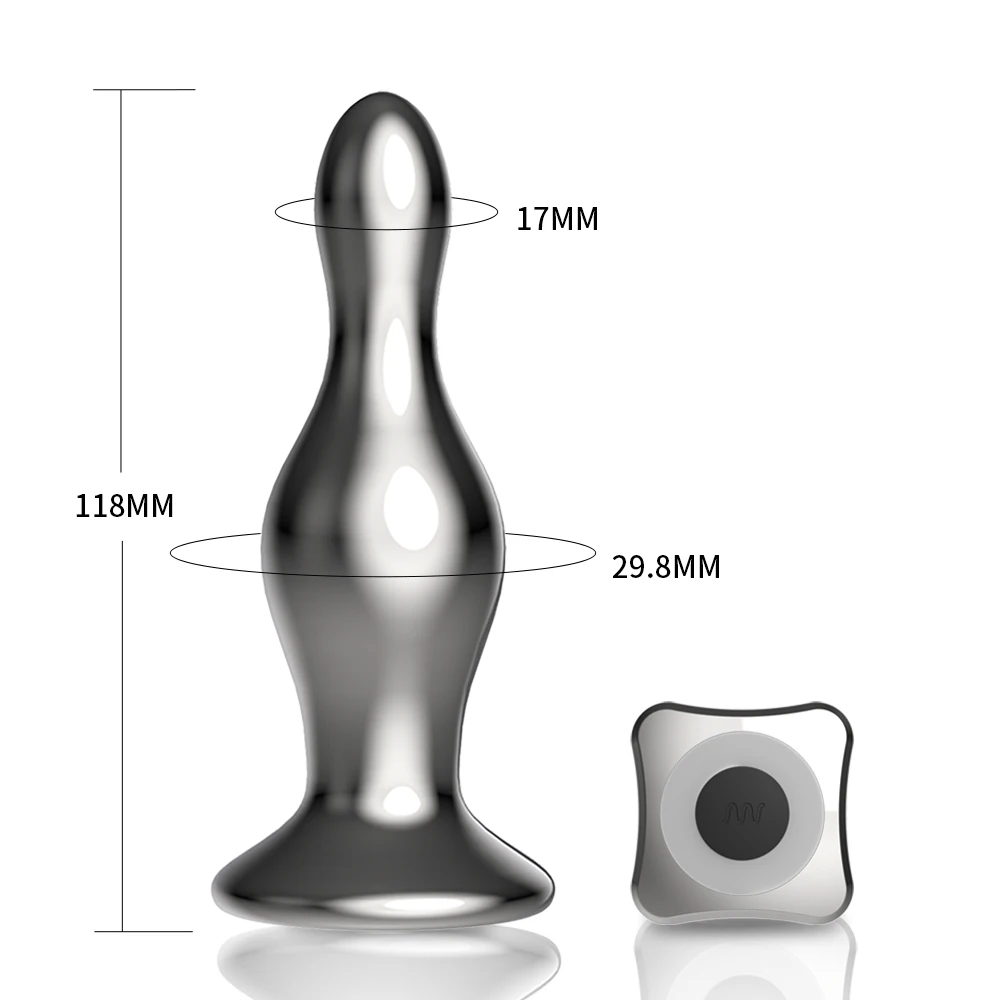Metal Vibrator Butt Plug for Woman Stainless Steel Dildo Vibrator for Women Remote Control Erotic Massager Female Anal Sex Toys