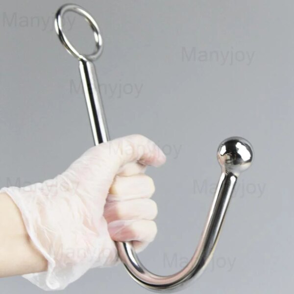 With Ball Hole Anal Hook Stainless Steel Anal BDSM Gay Toys Metal Butt Hook Dilator Anal Plug Erotic Sex Sexy Toys