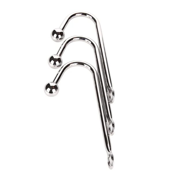 With Ball Hole Anal Hook Stainless Steel Anal BDSM Gay Toys Metal Butt Hook Dilator Anal Plug Erotic Sex Sexy Toys