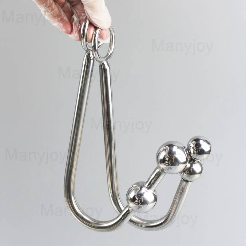 With Ball Hole Anal Hook Stainless Steel Anal BDSM Gay Toys Metal Butt Hook Dilator Anal Plug Erotic Sex Sexy Toys