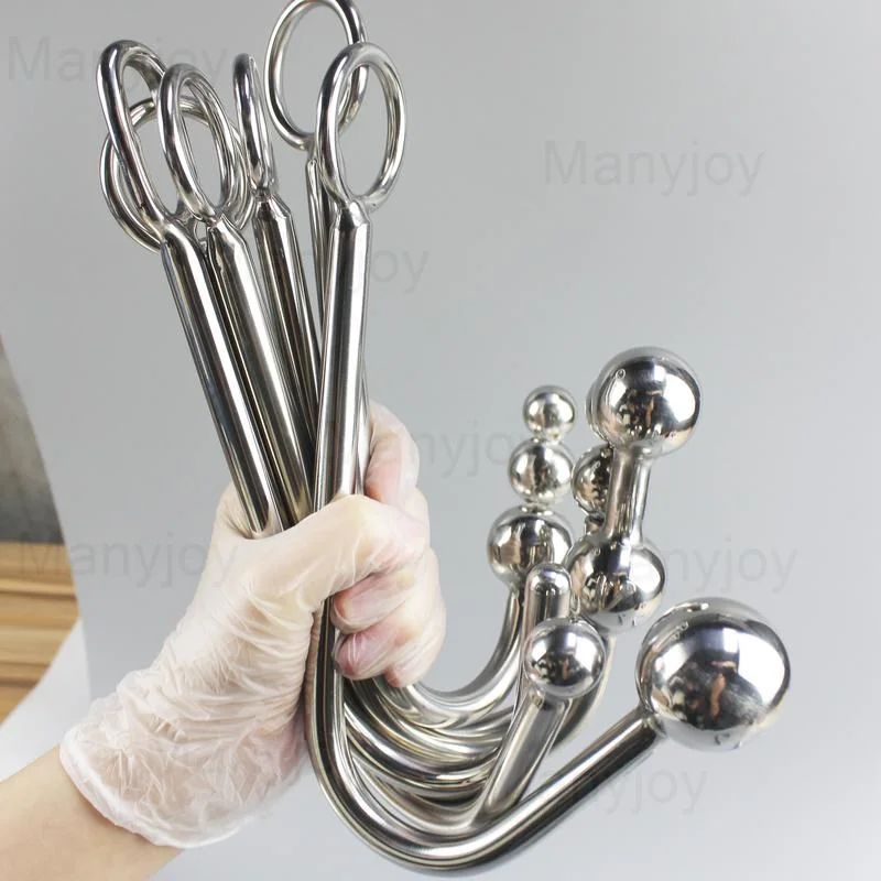 With Ball Hole Anal Hook Stainless Steel Anal BDSM Gay Toys Metal Butt Hook Dilator Anal Plug Erotic Sex Sexy Toys
