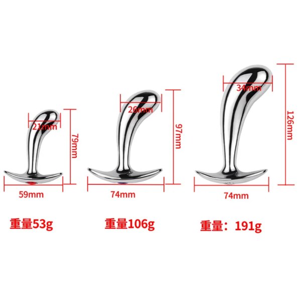 3 Size Metal Anal Plug Backyard Female Go Out Flirting Aluminum Alloy Anal Thumb Anal Plug Anal Plug Masturbation Couple Sextoys