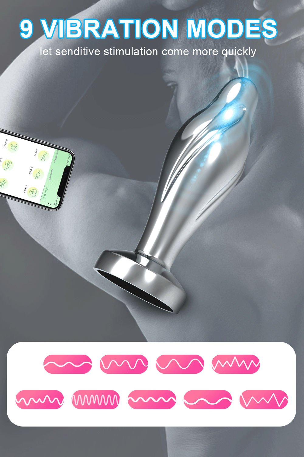 Bluetooth APP Vibrator Butt Plug Sex Toy for Woman Men Prostate Massager Remote Control Stainless Steel Anal Plug Adult Toy 18+