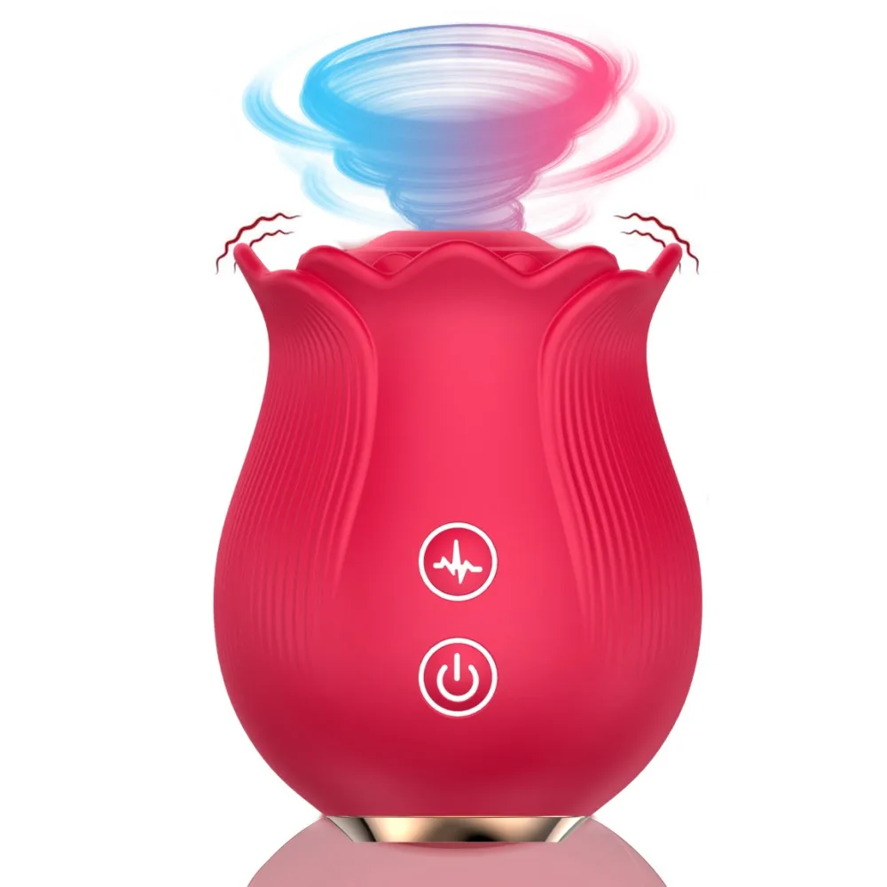 Sex Rose Shape Vagina Sucking Vibrator Intimate Good Nipple Sucker Oral Licking Clitoris Stimulation Powerful Sex Toys for Women
