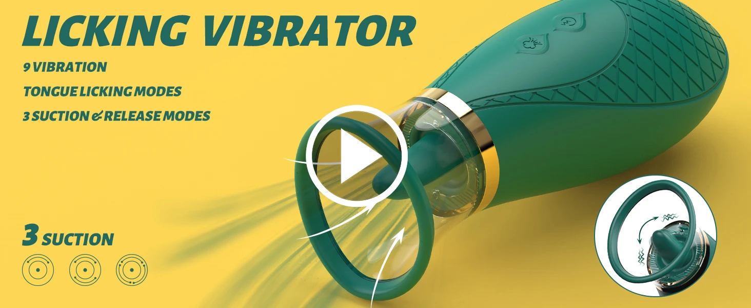 Clitoral Sucking Vibrator with 9 Lick and 3 Suction Mode Sex Toys for Women Quick Orgasm Clit Tongue Stimulator Nipples Massager