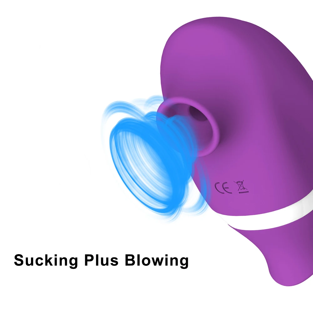 2 in 1 Clit Sucking Nipple Vibrator for Women G-Spot Suction Cup Licking Dual Stimulation Massager Women Hardcore Adult Sex Toy
