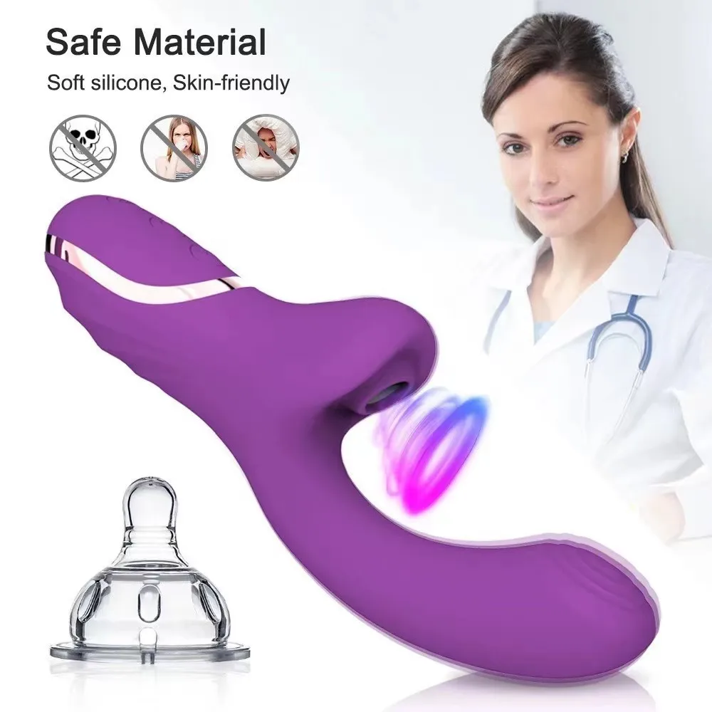 Female Sucking Vibrator Partner Flirtatious Massage Stick Clitoral Stimulation Dual Function Adult Masturbation Sex Toy AV Stick
