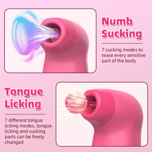 Powerful Sucker Licking Tongue Clitoral Vibrator Female Masturbator Vagina G Spot Sucking Nipple Sex Toys for Women Adults Goods