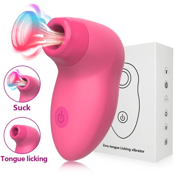 Powerful Sucker Licking Tongue Clitoral Vibrator Female Masturbator Vagina G Spot Sucking Nipple Sex Toys for Women Adults Goods