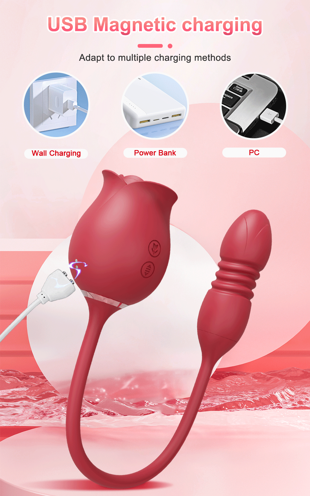 Rose-toys Sucking Vibrator for Women Vacuum Clitoris Stimulator Oral Nipple Clit Sucker Female Sex Toys Goods for Female Adults