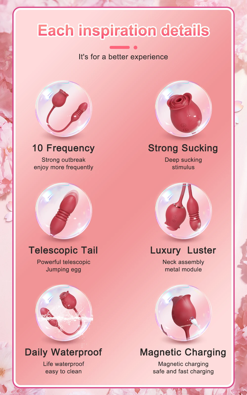 Rose-toys Sucking Vibrator for Women Vacuum Clitoris Stimulator Oral Nipple Clit Sucker Female Sex Toys Goods for Female Adults