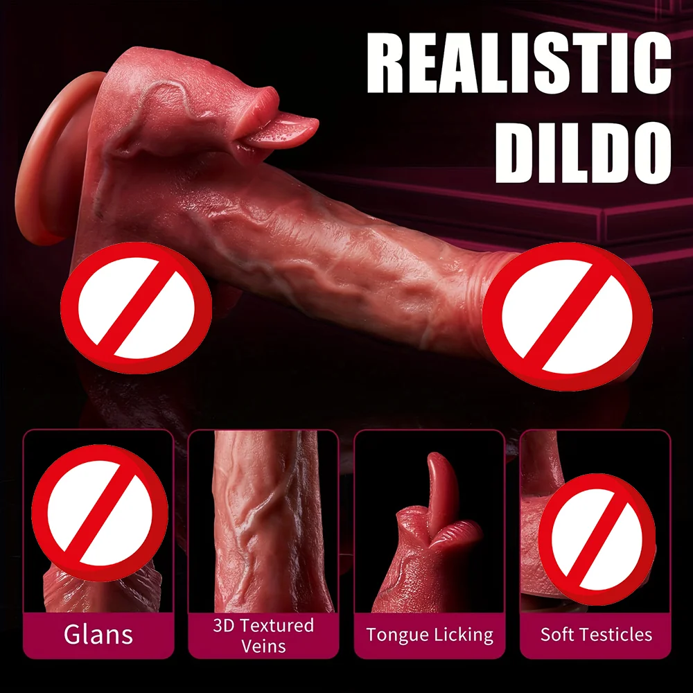 Realistic Thrusting Dildo Licking Vibrator Heated Liquid Silicone Dildo Anal Vibrator Suction Cup Masturbator Big Dick Sex Toys Realistic Thrusting Dildo Licking Vibrator Heated Liquid Silicone Dildo Anal Vibrator Suction Cup Masturbator Big Dick Sex Toys