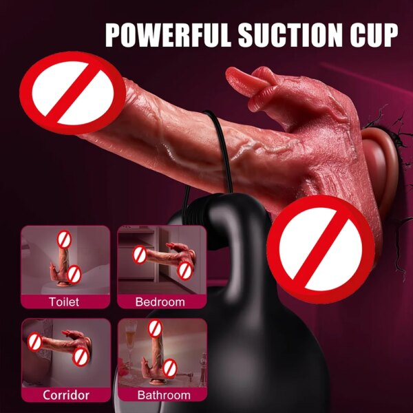 Realistic Thrusting Dildo Licking Vibrator Heated Liquid Silicone Dildo Anal Vibrator Suction Cup Masturbator Big Dick Sex Toys