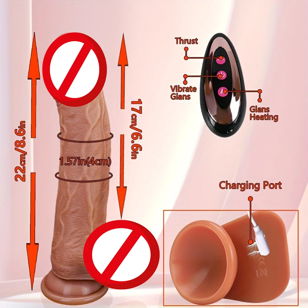 Realistic Thrusting Dildo Licking Vibrator Heated Liquid Silicone Dildo Anal Vibrator Suction Cup Masturbator Big Dick Sex Toys Realistic Thrusting Dildo Licking Vibrator Heated Liquid Silicone Dildo Anal Vibrator Suction Cup Masturbator Big Dick Sex Toys