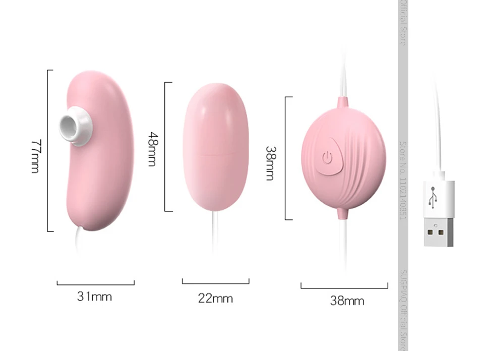 USB Double Jump Egg Clit Sucker Vagina Sucking Vibrator Female Clitoris Vacuum Stimulator ​Nipple Sex Toys Goods for Adults 18