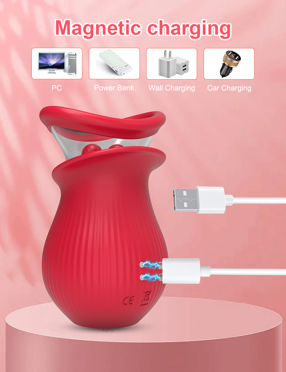 Rose Vibrator with Suction Cups Clitoral Nipple Licking Sucking Stimulator Vibrating Female Adult Sex Toys for Women Couples Rose Vibrator with Suction Cups Clitoral Nipple Licking Sucking Stimulator Vibrating Female Adult Sex Toys for Women Couples