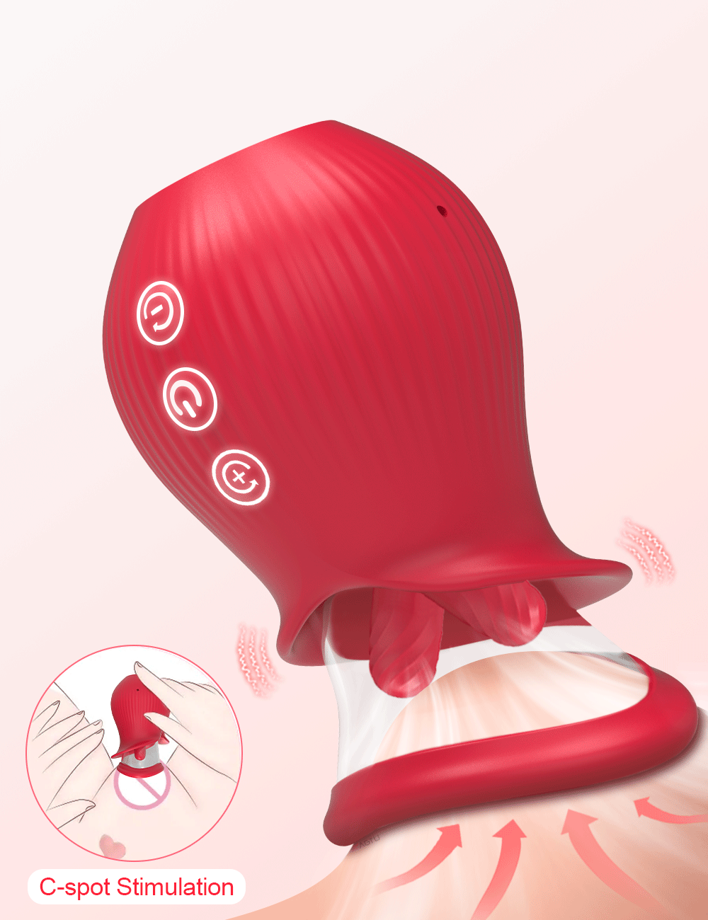 Rose Vibrator with Suction Cups Clitoral Nipple Licking Sucking Stimulator Vibrating Female Adult Sex Toys for Women Couples Rose Vibrator with Suction Cups Clitoral Nipple Licking Sucking Stimulator Vibrating Female Adult Sex Toys for Women Couples
