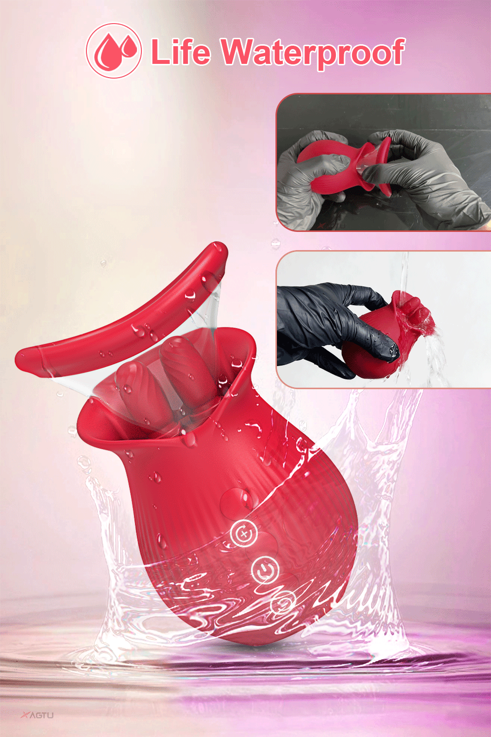 Rose Vibrator with Suction Cups Clitoral Nipple Licking Sucking Stimulator Vibrating Female Adult Sex Toys for Women Couples Rose Vibrator with Suction Cups Clitoral Nipple Licking Sucking Stimulator Vibrating Female Adult Sex Toys for Women Couples