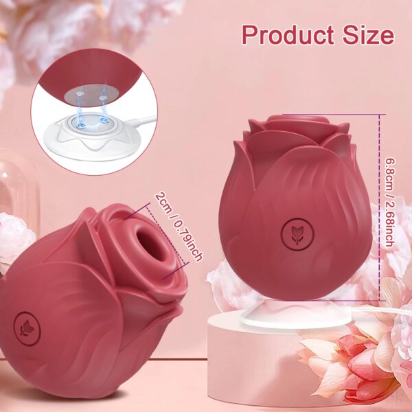 Sucking rose-Vibrator Clit Nipple Sucker for Women Men Dildo Clitoris Stimulator Pussy Oral Etotic Sex Toys for Adult Couple