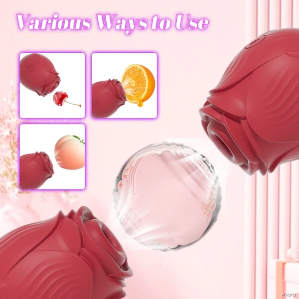 Sucking rose-Vibrator Clit Nipple Sucker for Women Men Dildo Clitoris Stimulator Pussy Oral Etotic Sex Toys for Adult Couple