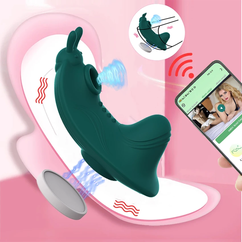 Butterfly Wearable Sucking Vibrator For Women Wireless APP Control Vibrating Clit Stimulator Panties Dildo Sex Toys For Couple