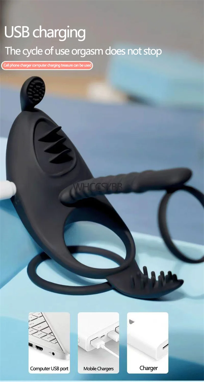 Vibrating Penis Ring Couple Vibrator Clit Sucker Stimulator 7 Modes G-spot Massage Cock Ring Sex Toy for Man