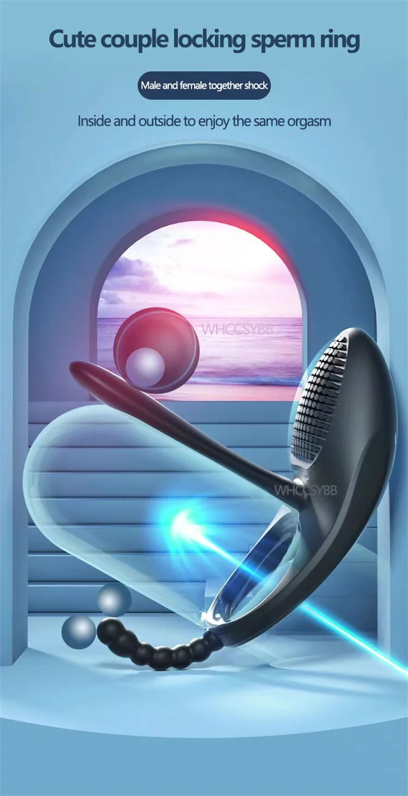 Vibrating Penis Ring Couple Vibrator Clit Sucker Stimulator 7 Modes G-spot Massage Cock Ring Sex Toy for Man