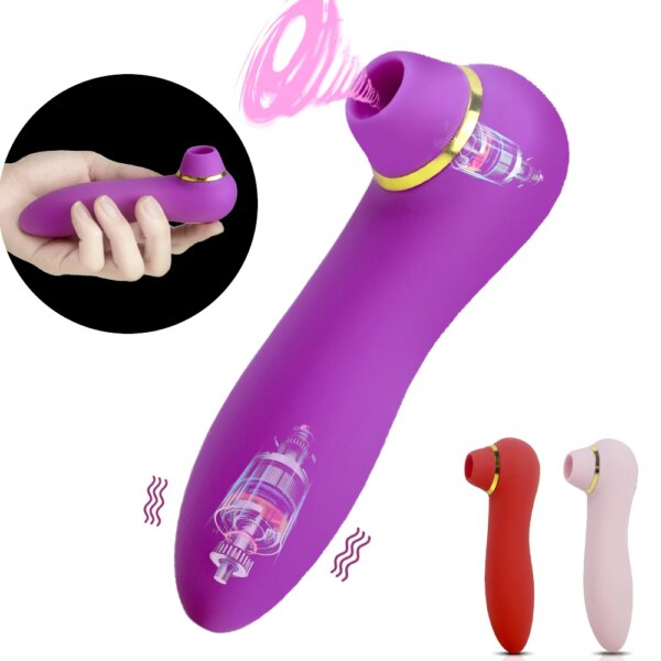2 In 1 Sucking Vibrators Clit Sucker Vagina  Clitoris Stimulator Oral G Spot Toy Masturbator Nipple Sex Toys For Women