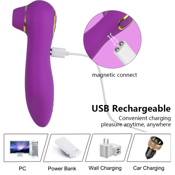 2 In 1 Sucking Vibrators Clit Sucker Vagina  Clitoris Stimulator Oral G Spot Toy Masturbator Nipple Sex Toys For Women