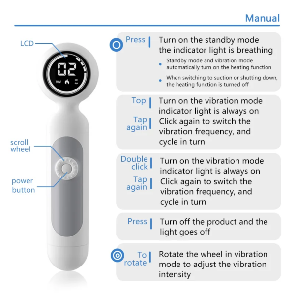 2 in 1 vibrator lcd magic wand clitoral sucking vibrator woman sex toy massage wand clitoris stimulation charging vibrator uyo