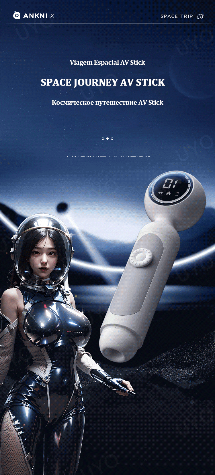 2 in 1 Vibrator LCD Magic Wand Clitoral Sucking Vibrator Woman Sex Toy Massage Wand Clitoris Stimulation Charging Vibrator UYO