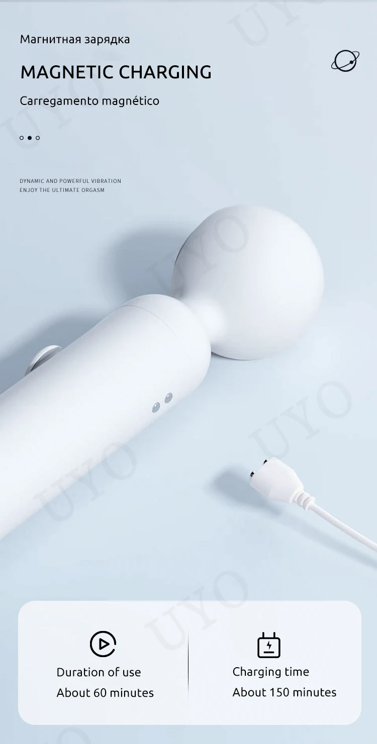 2 in 1 Vibrator LCD Magic Wand Clitoral Sucking Vibrator Woman Sex Toy Massage Wand Clitoris Stimulation Charging Vibrator UYO