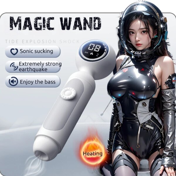 2 in 1 vibrator lcd magic wand clitoral sucking vibrator woman sex toy massage wand clitoris stimulation charging vibrator uyo