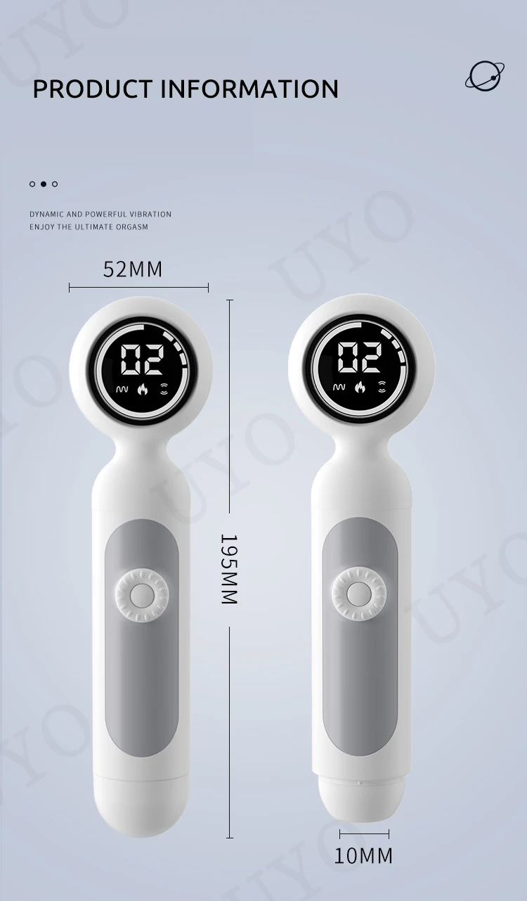 2 in 1 Vibrator LCD Magic Wand Clitoral Sucking Vibrator Woman Sex Toy Massage Wand Clitoris Stimulation Charging Vibrator UYO