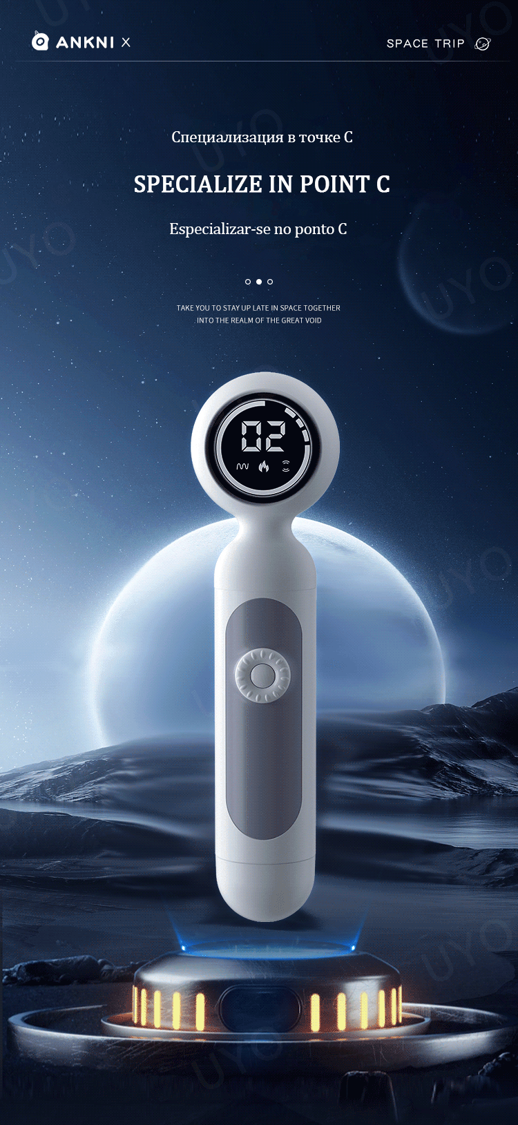 2 in 1 Vibrator LCD Magic Wand Clitoral Sucking Vibrator Woman Sex Toy Massage Wand Clitoris Stimulation Charging Vibrator UYO